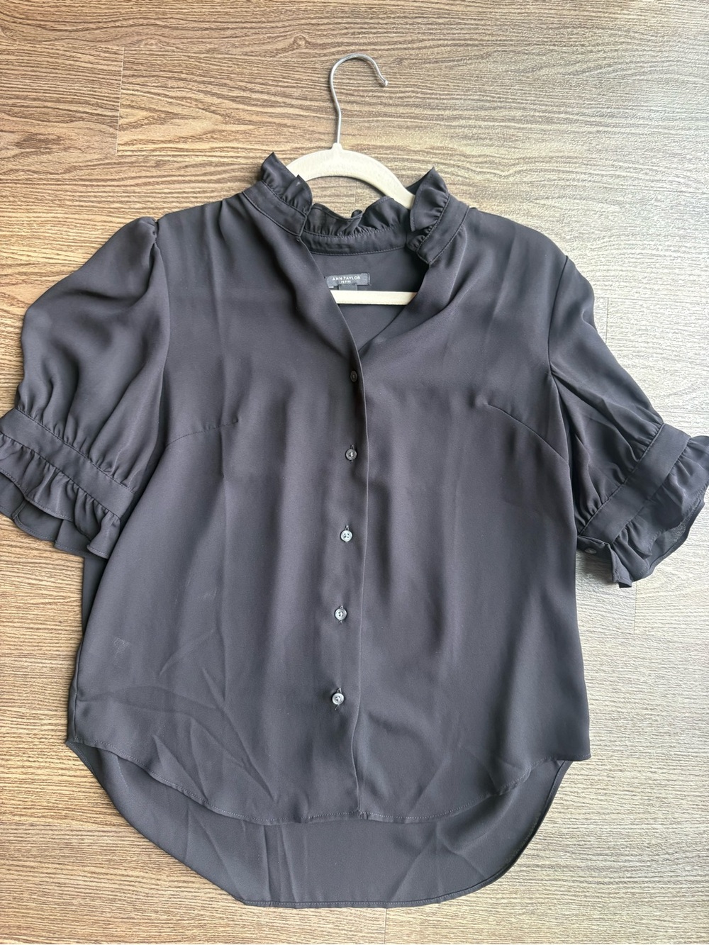 Ann Taylor Ruffled Collar Blouse